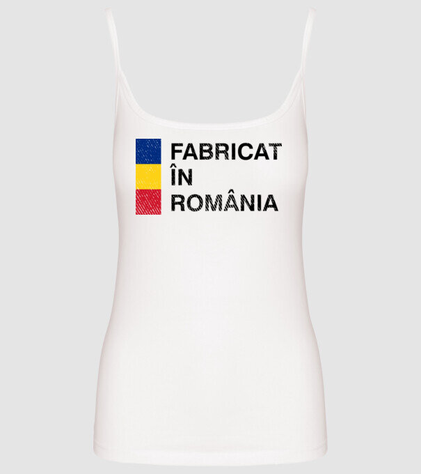 Fabricat în România model alb pe tricou