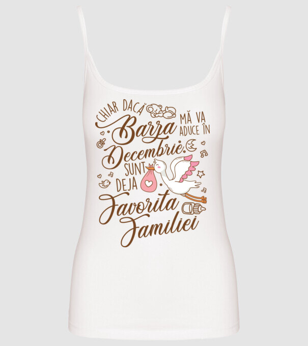 Favorita familiei DECEMBRIE model alb pe tricou