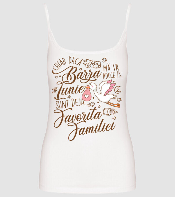 Favorita familiei IUNIE model alb pe tricou