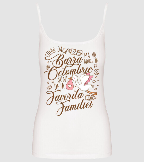 Favorita familiei OCTOMBRIE model alb pe tricou