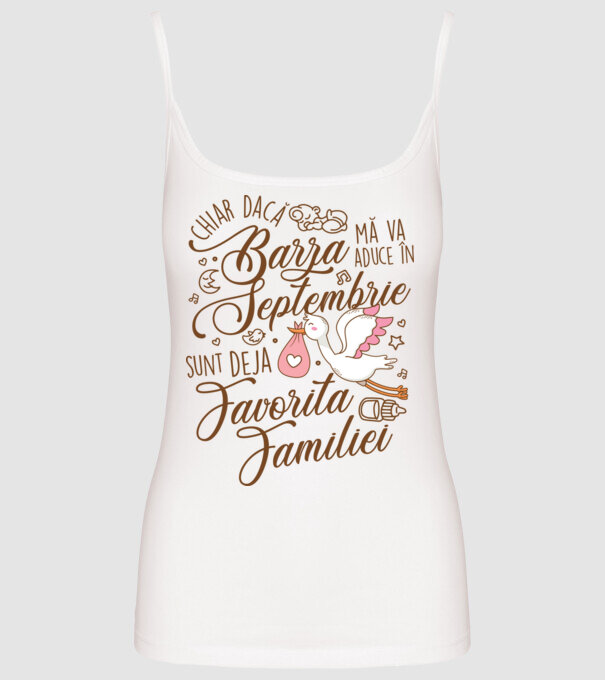 Favorita familiei SEPTEMBRIE model alb pe tricou