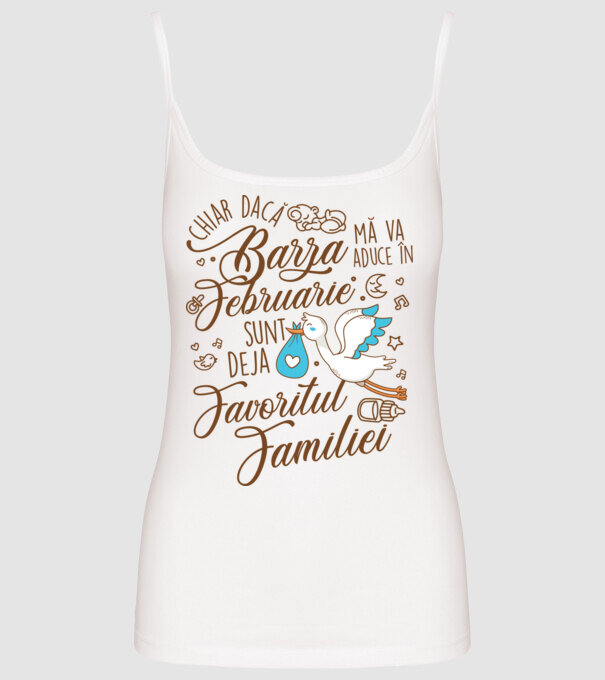 Favoritul familiei FEBRUARIE model alb pe tricou