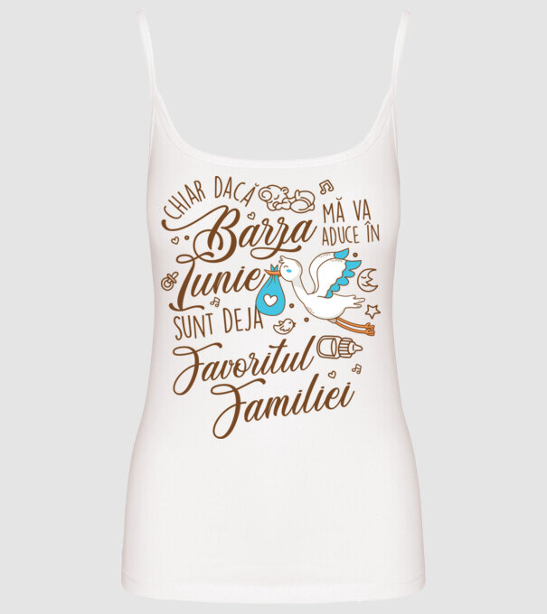Favoritul familiei IUNIE model alb pe tricou