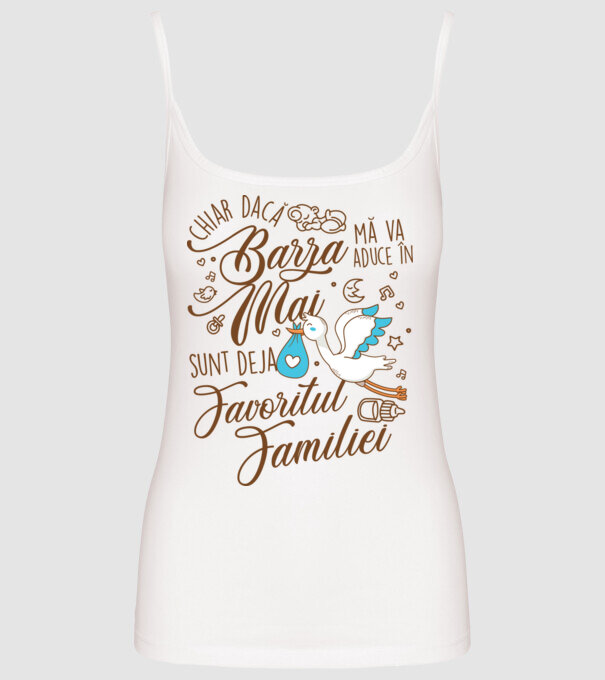 Favoritul familiei MAI model alb pe tricou