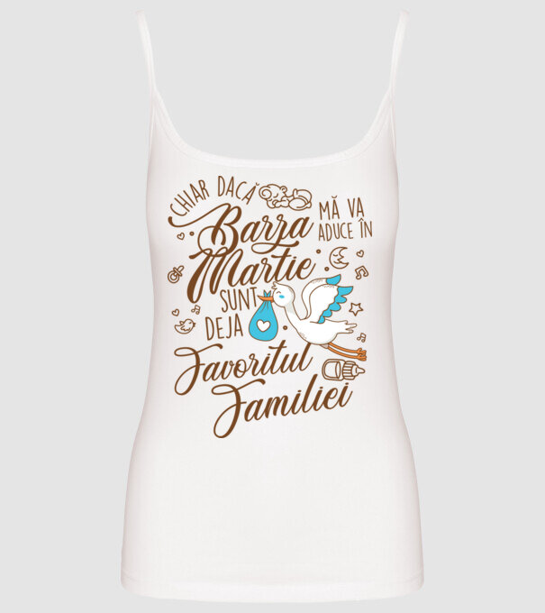 Favoritul familiei MARTIE model alb pe tricou