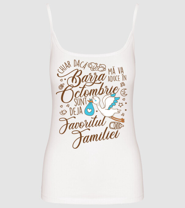 Favoritul familiei OCTOMBRIE model alb pe tricou