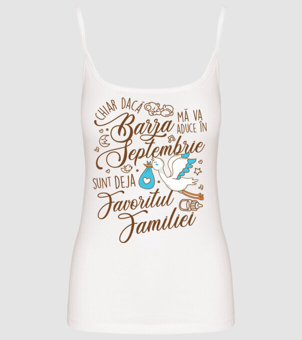 Favoritul familiei SEPTEMBRIE model alb pe tricou