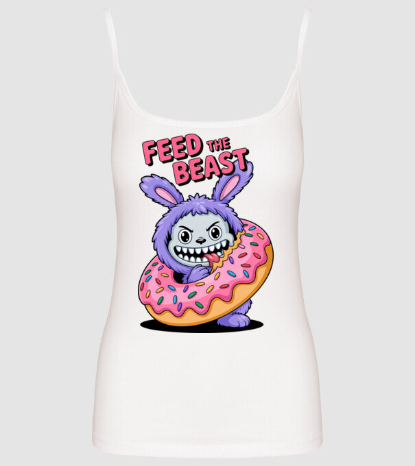 Feed the beast model alb pe tricou