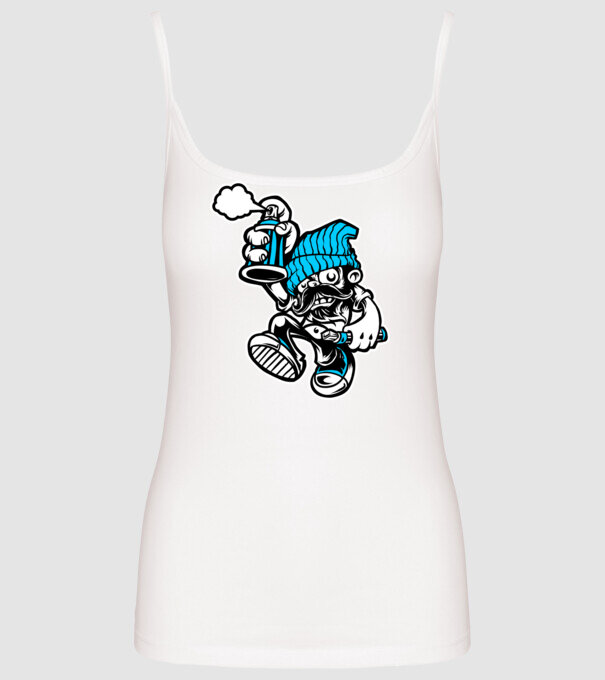 Graffiti model alb pe tricou
