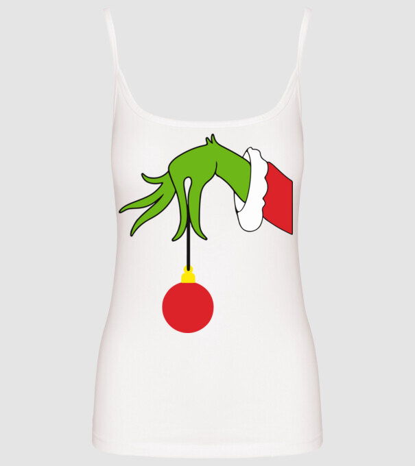 Grinch hand model alb pe tricou