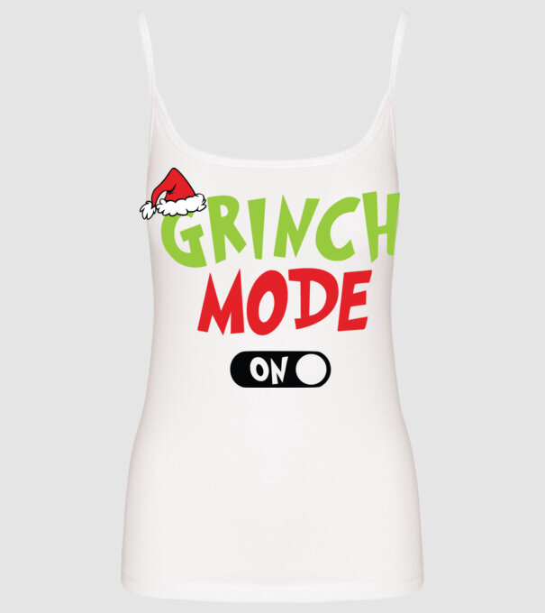 Grinch Mode model alb pe tricou