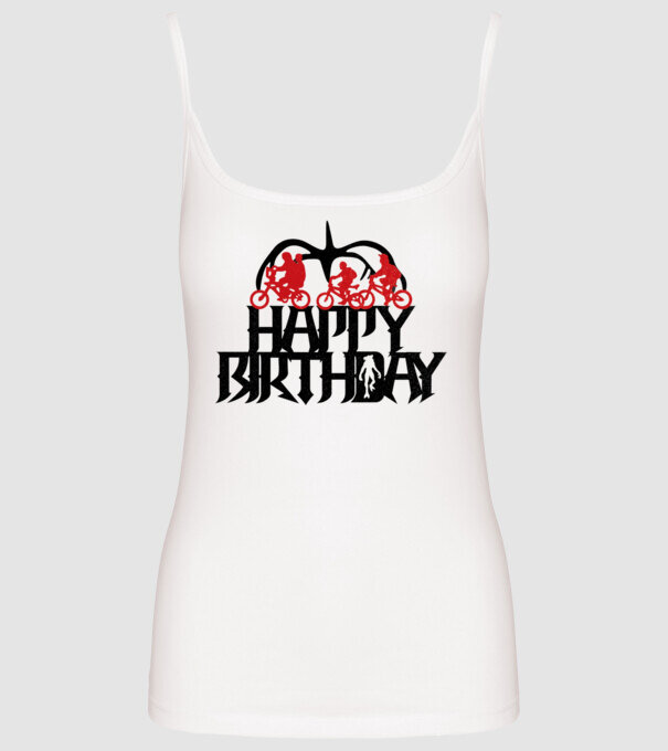 happy birthday stranger things model alb pe tricou