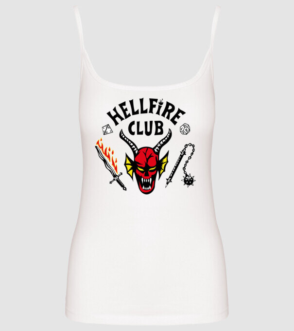 HELLFIRE CLUB model alb pe tricou
