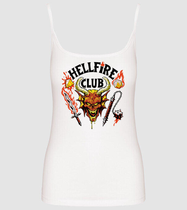 Hellfire ok model alb pe tricou