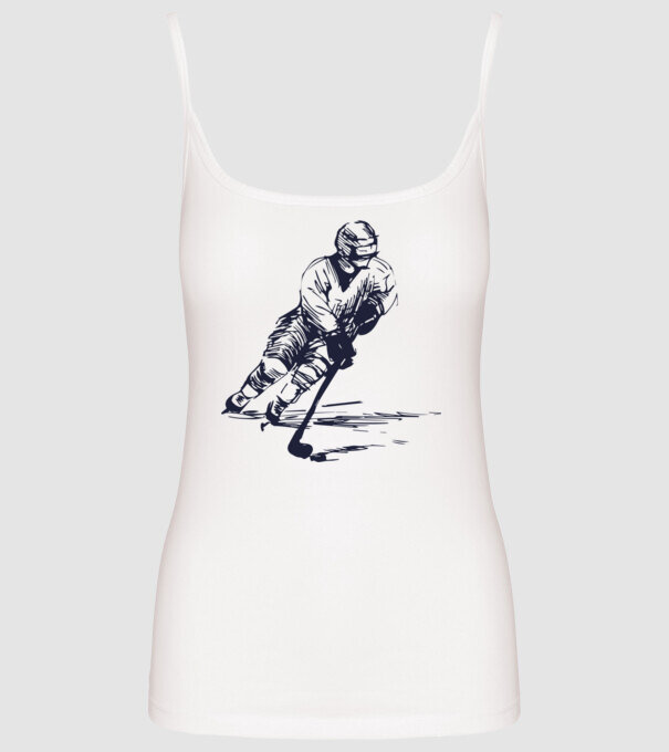 Hockey player model alb pe tricou