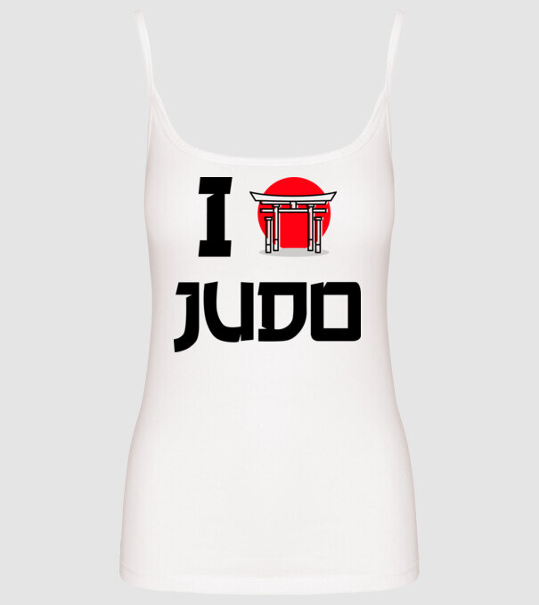 I love Judo model alb pe tricou