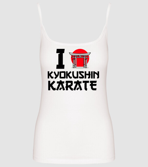 I love Kyokushin Karate model alb pe tricou