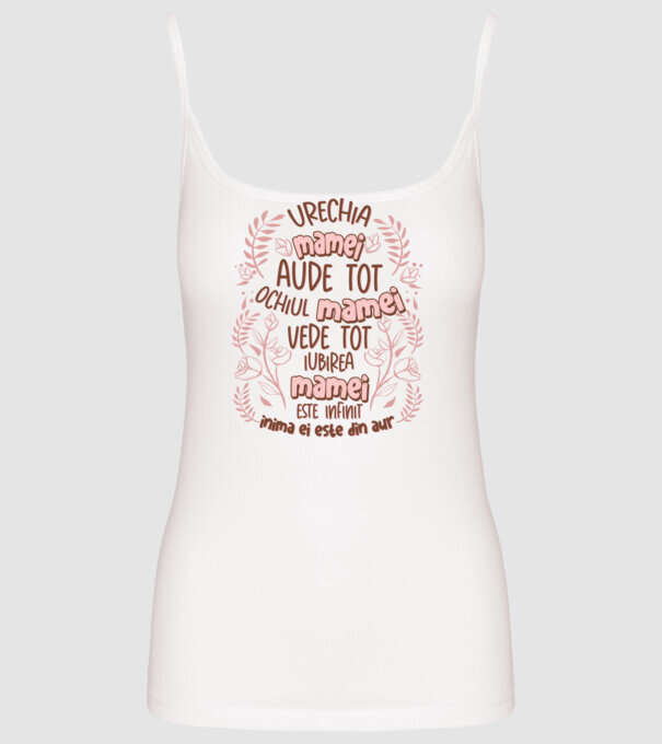 Iubirea mamei este infinit model alb pe tricou