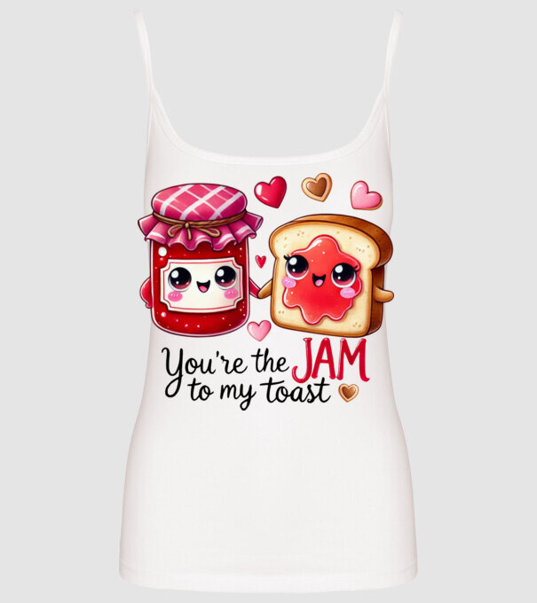 Jam to my Toast model alb pe tricou