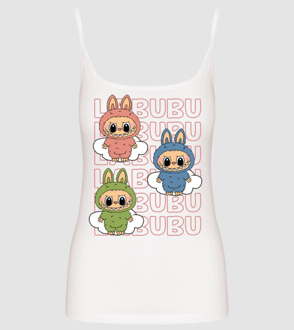 LABUBU model alb pe tricou