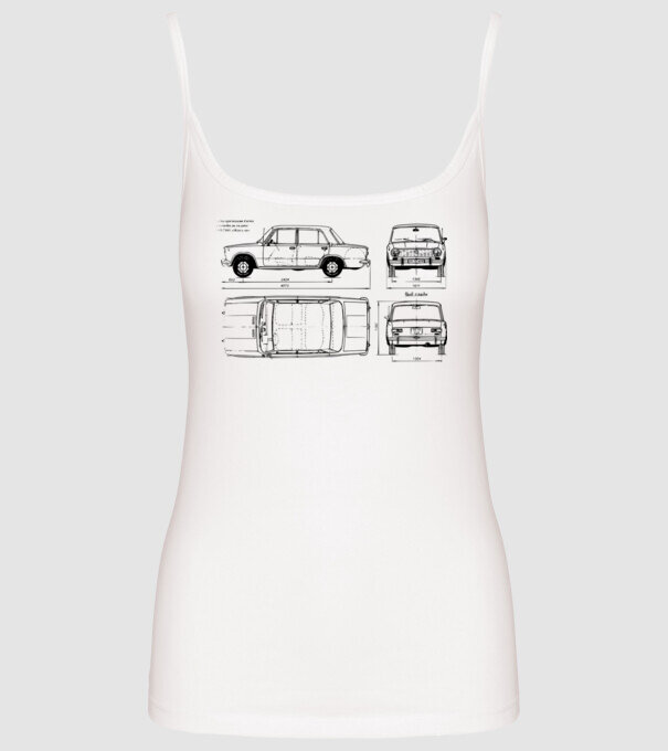 Lada model alb pe tricou