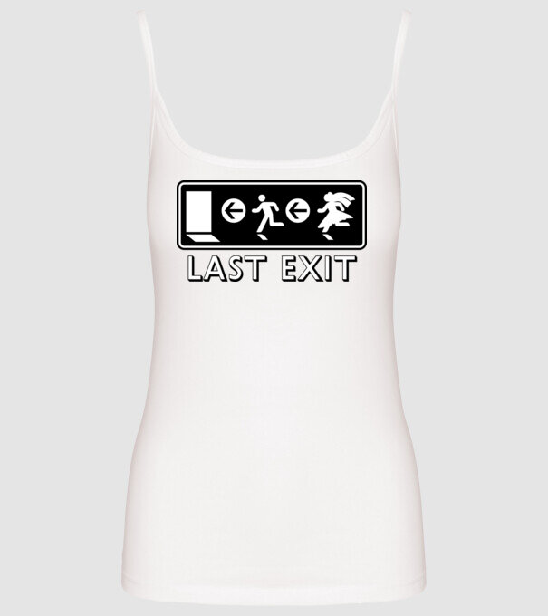 Last Exit model alb pe tricou