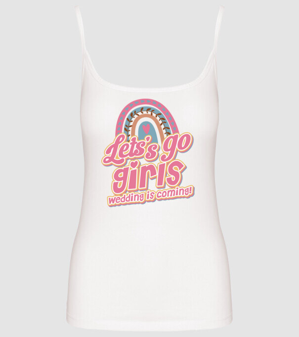 Lets go girls model alb pe tricou