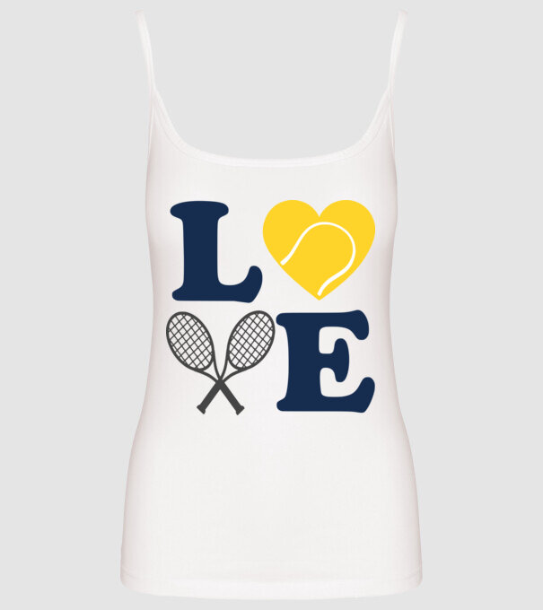 LOVE Tennis model alb pe tricou