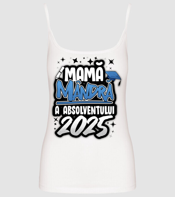 Mamă Mândră a absolventului model alb pe tricou