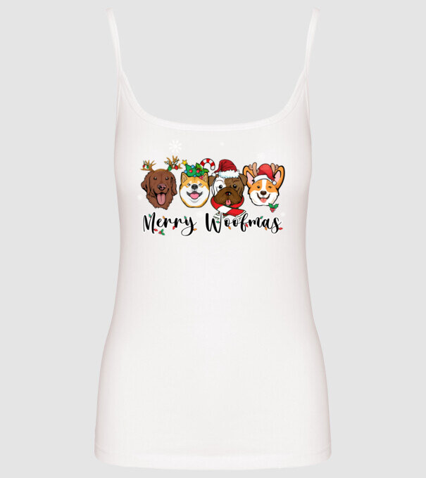 Merry woofmas 2 model alb pe tricou