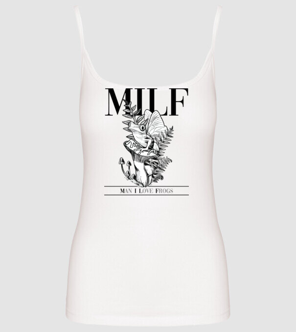 MILF man i love frogs model alb pe tricou