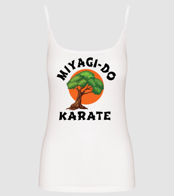 Miyagi-do karate logo model alb pe tricou