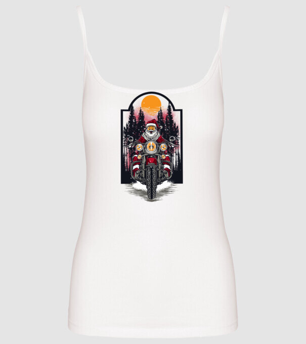 Motor santa model alb pe tricou