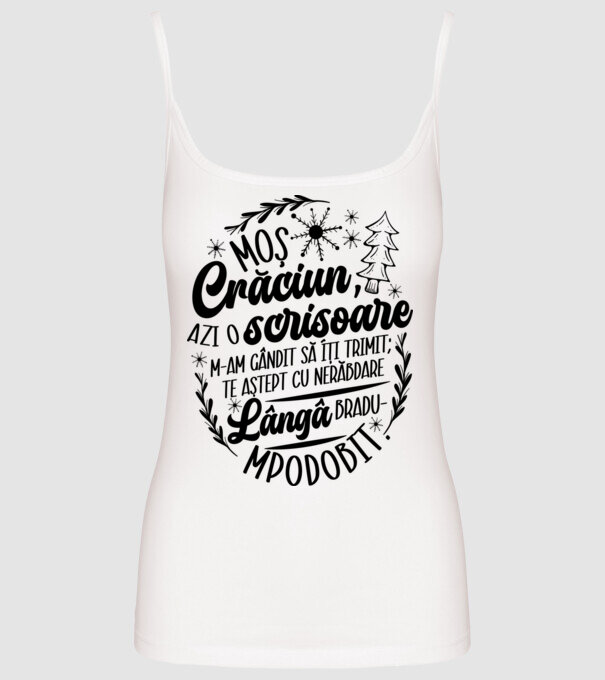 Moş Crăciun model alb pe tricou