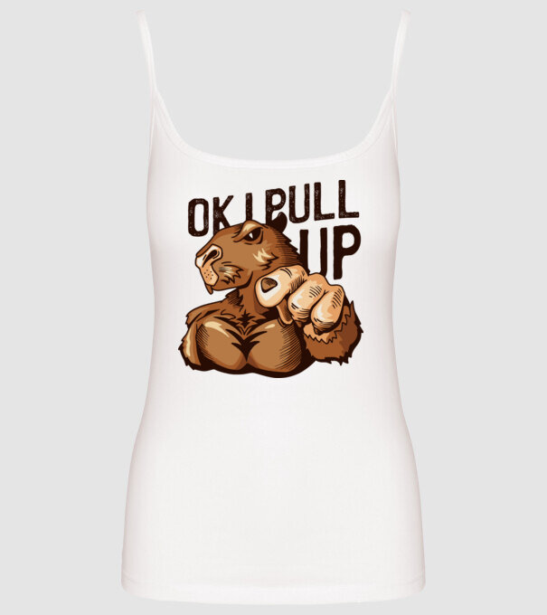 Muscular Capybara - capibară model alb pe tricou