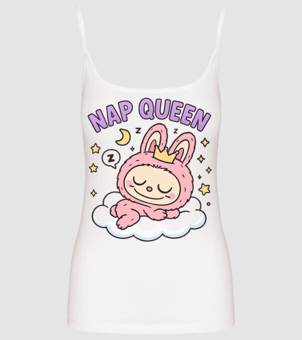 Nap Queen model alb pe tricou