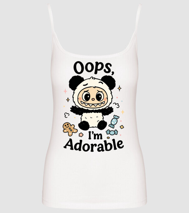 Oops, I'm adorable model alb pe tricou