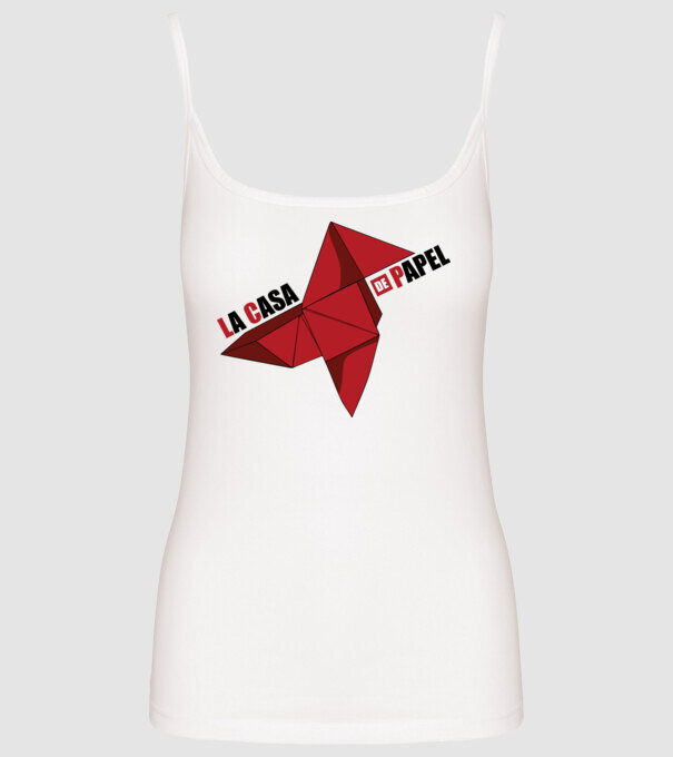 origami la casa de papel white model alb pe tricou