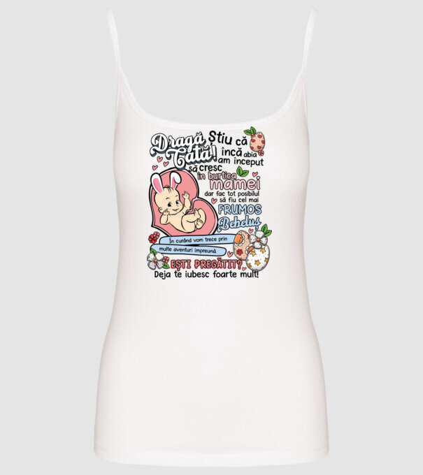 Paști Dragă tată model alb pe tricou