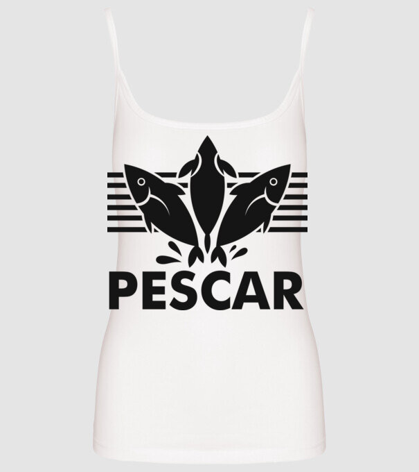Pescar original model alb pe tricou