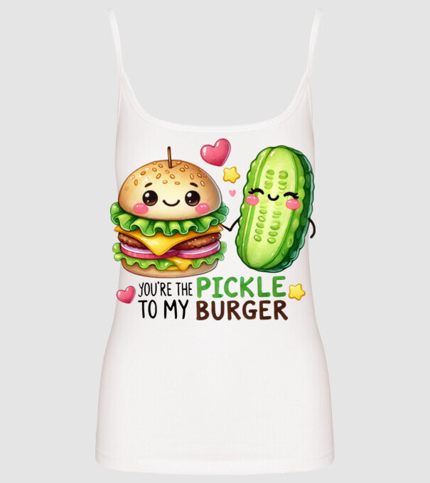 Pickle to my Burger model alb pe tricou