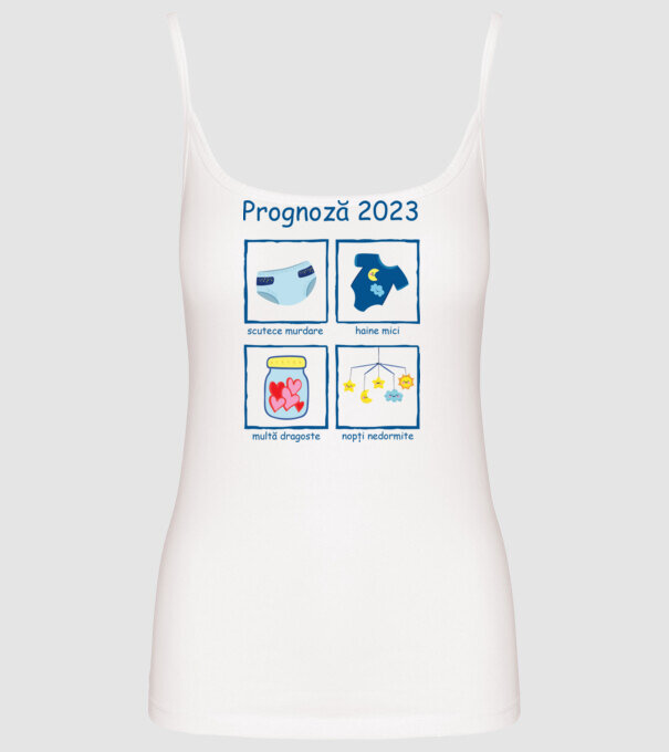 Prognoză 2023 model alb pe tricou