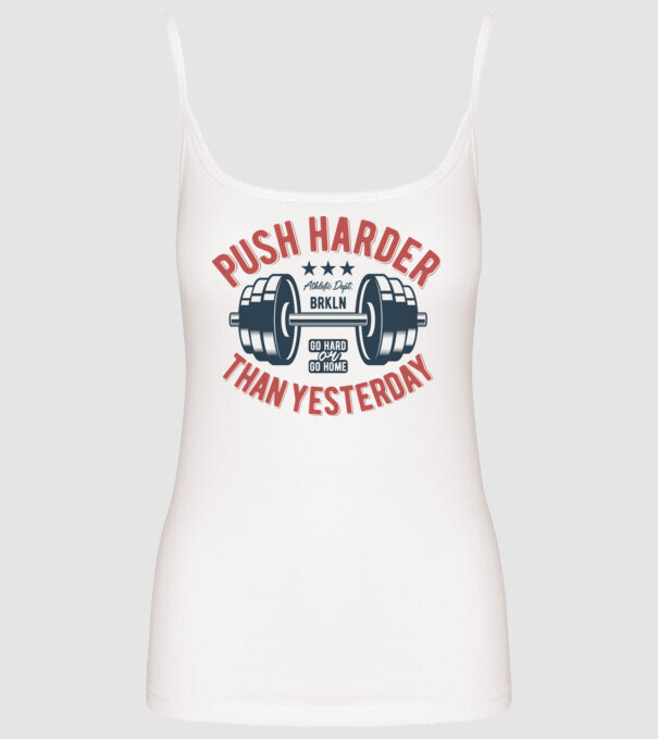 push harder model alb pe tricou