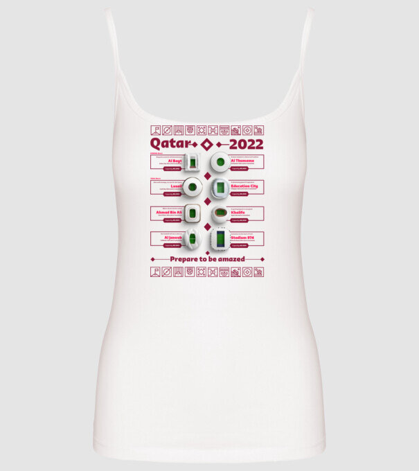 Qatar 2022 Stadiums white model alb pe tricou