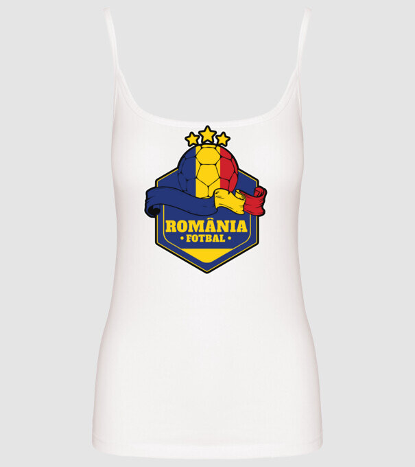 România Fotbal model alb pe tricou