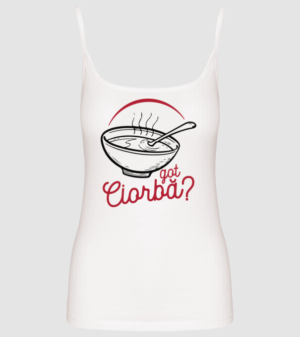 România Got ciorbă model alb pe tricou