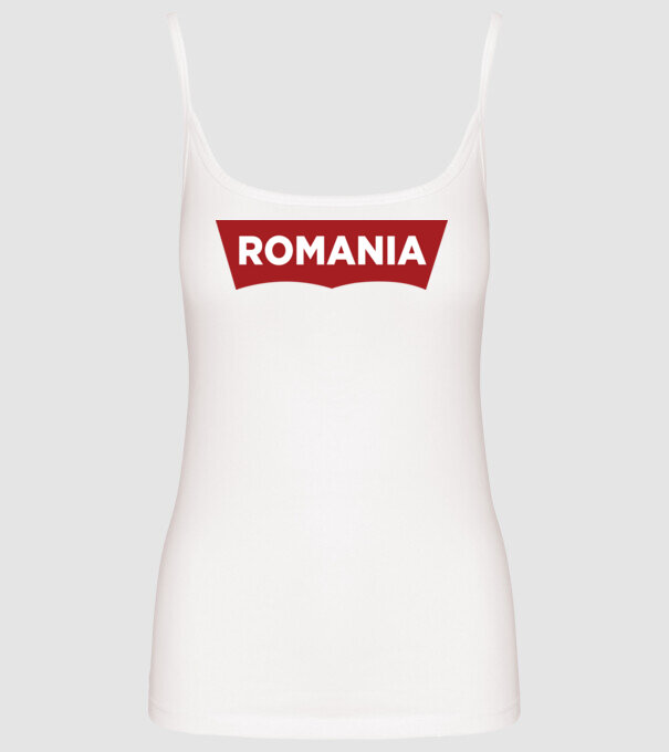 România levis model alb pe tricou