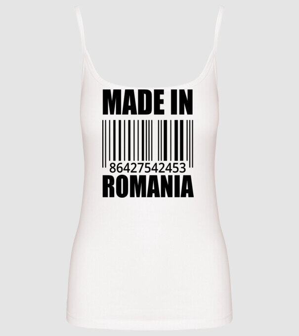 România made in model alb pe tricou