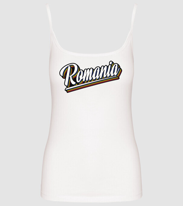 România retro model alb pe tricou