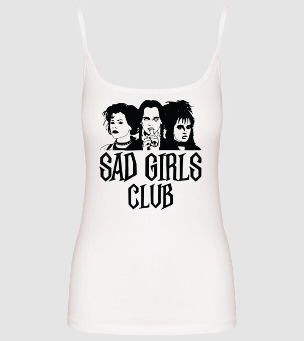 Sad Girls Club model alb pe tricou